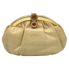 Judith Leiber Beige Eidechsenhaut Handtasche