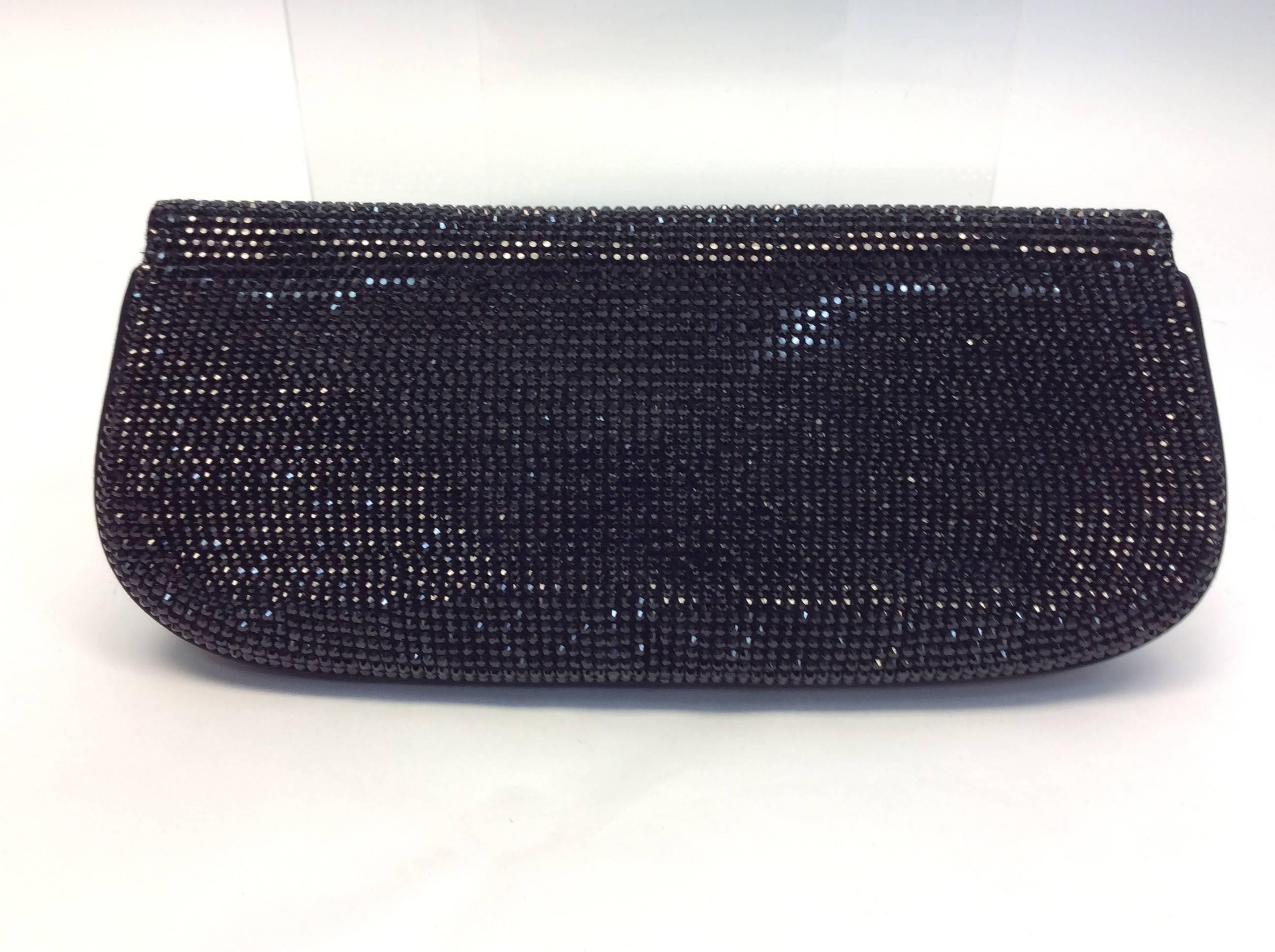 Judith Leiber Black Beaded Clutch In Excellent Condition For Sale In Narberth, PA