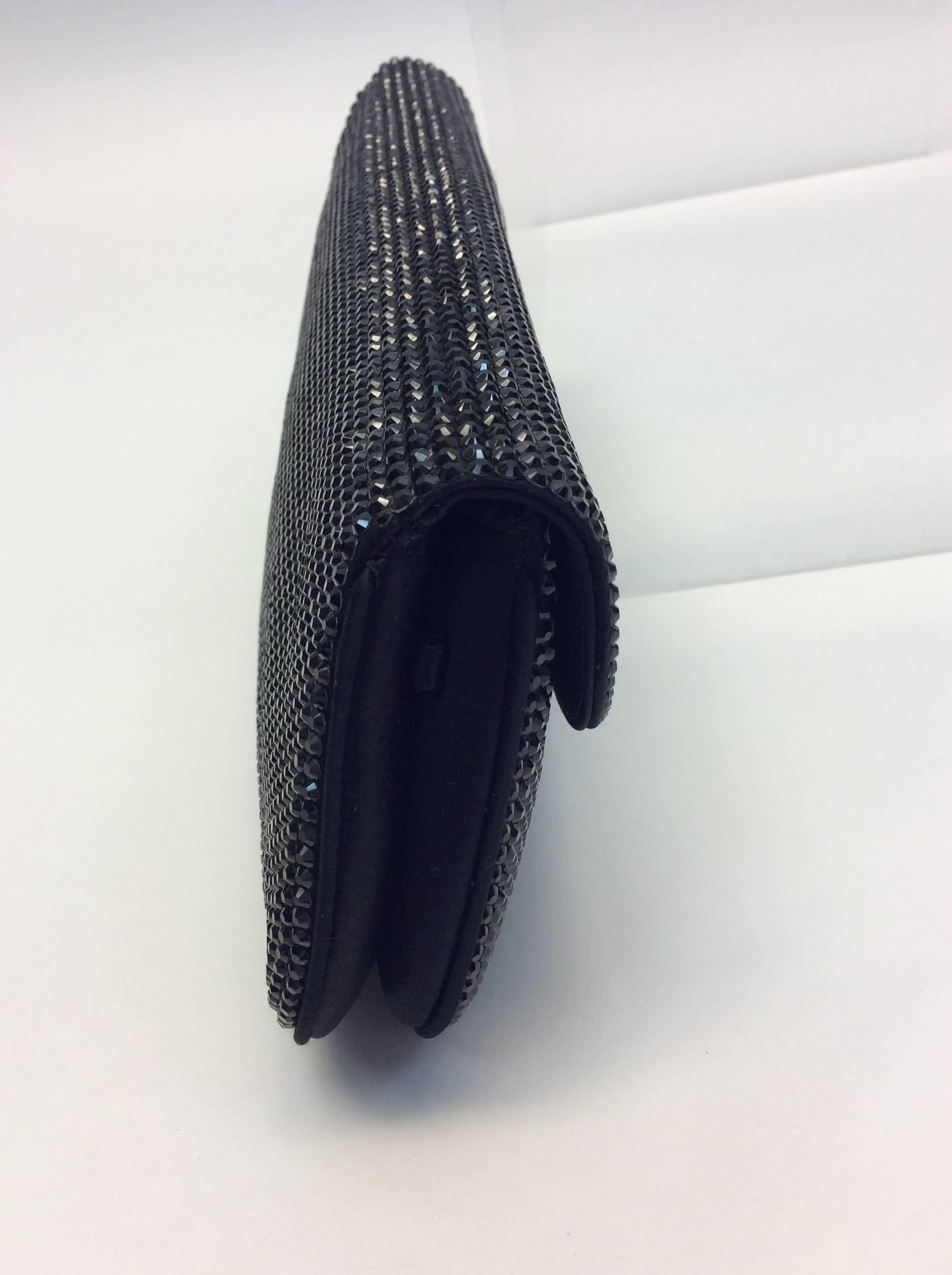 Women's Judith Leiber Black Beaded Clutch For Sale