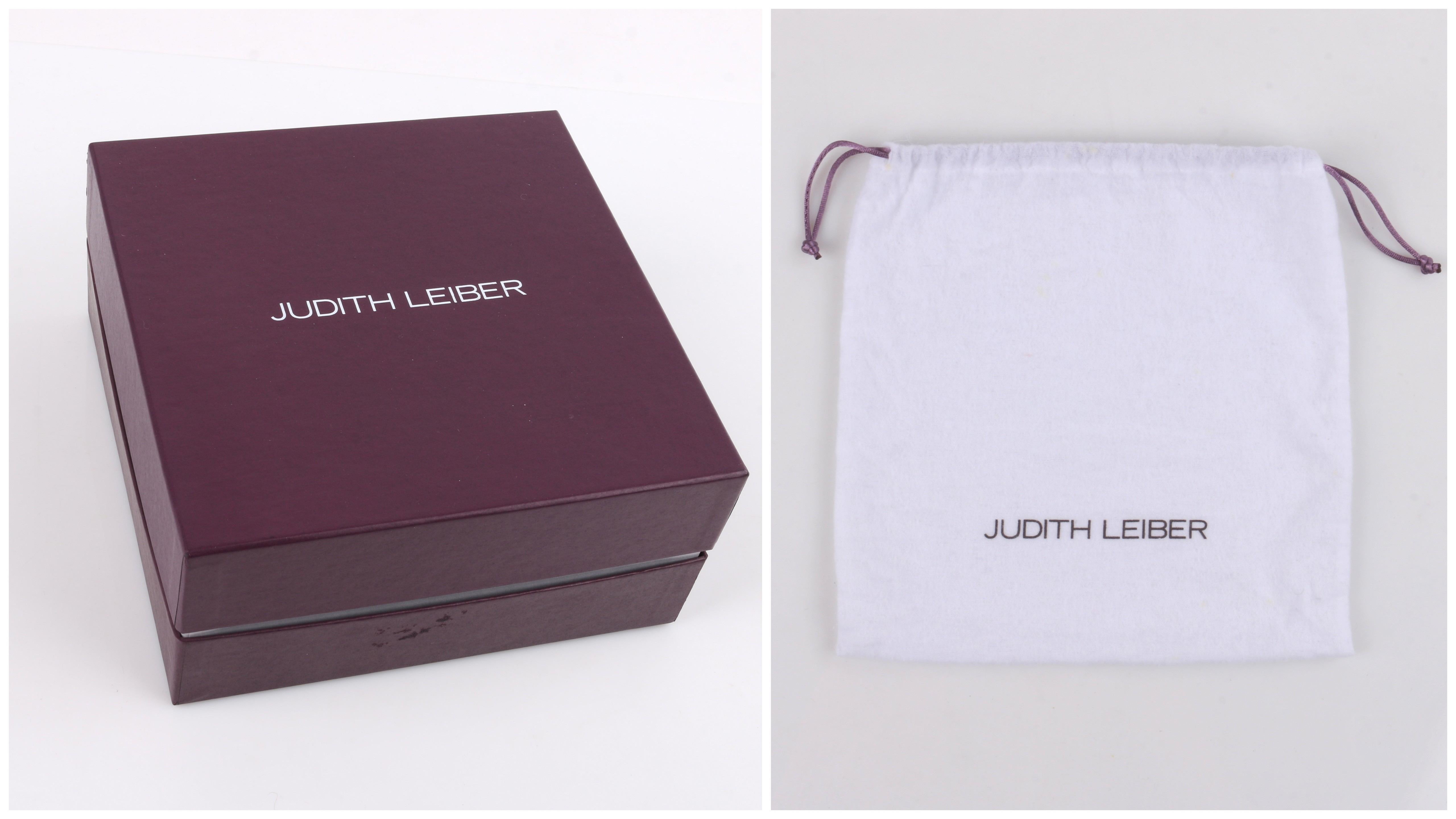 JUDITH LEIBER Black Crystal Embellished Chain Handle Minaudiere Box Clutch NWT 6