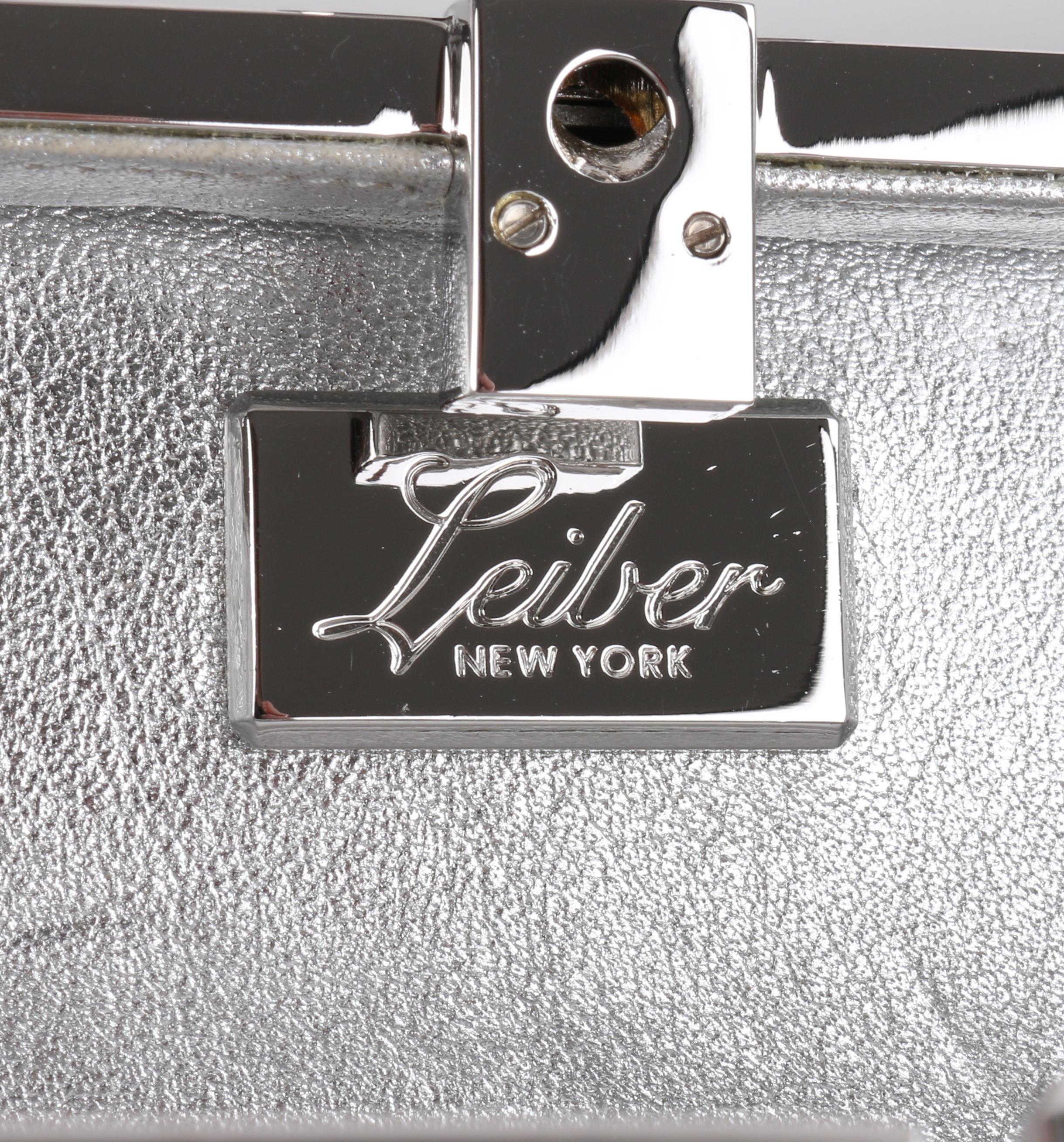 JUDITH LEIBER Black Crystal Embellished Chain Handle Minaudiere Box Clutch NWT 5