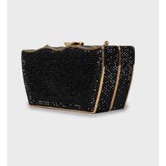 Judith Leiber Black Crystal-Embellished Evening Bag