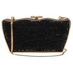 Judith Leiber Black Crystal-Embellished Evening Bag