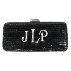 Judith Leiber Black JLP Black Silver Minaudiere Clutch Double sided $2625. New