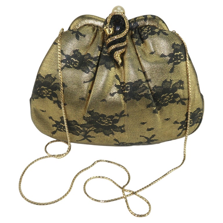 La Regale Ltd Gold Mesh Shoulder Bag with Snake Chain Strap made in Hong  Kong For Sale at 1stDibs