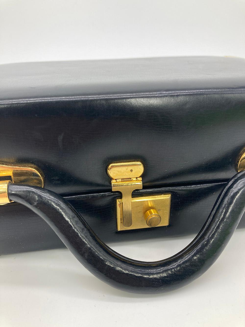 Judith Leiber Black Leather Box Handbag For Sale 11