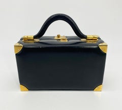 Judith Leiber Black Leather Box Handbag