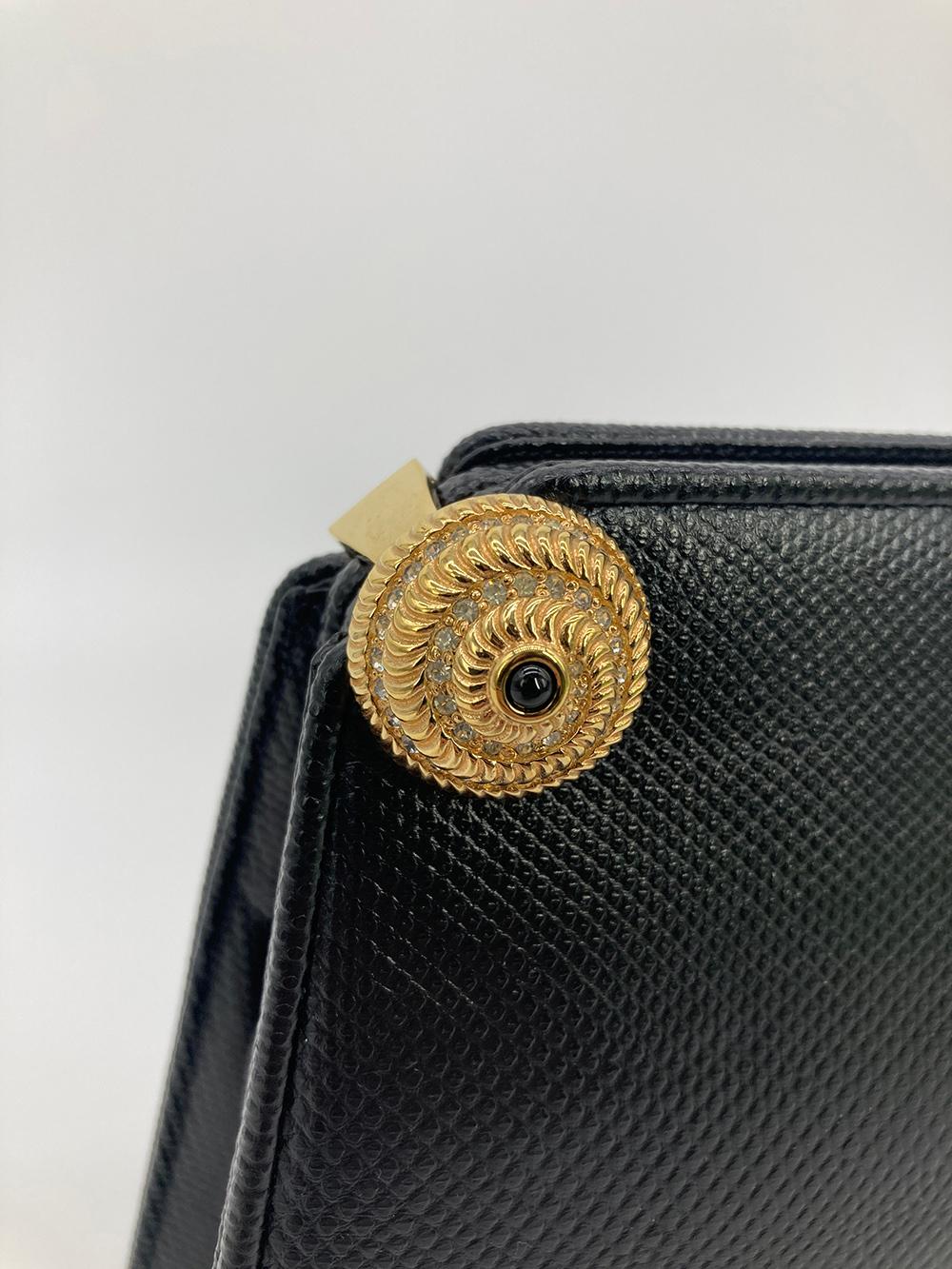 Judith Leiber Black Lizard Crystal Shells Clutch For Sale 1