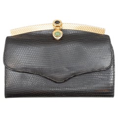 Judith Leiber Black Lizard Wallet