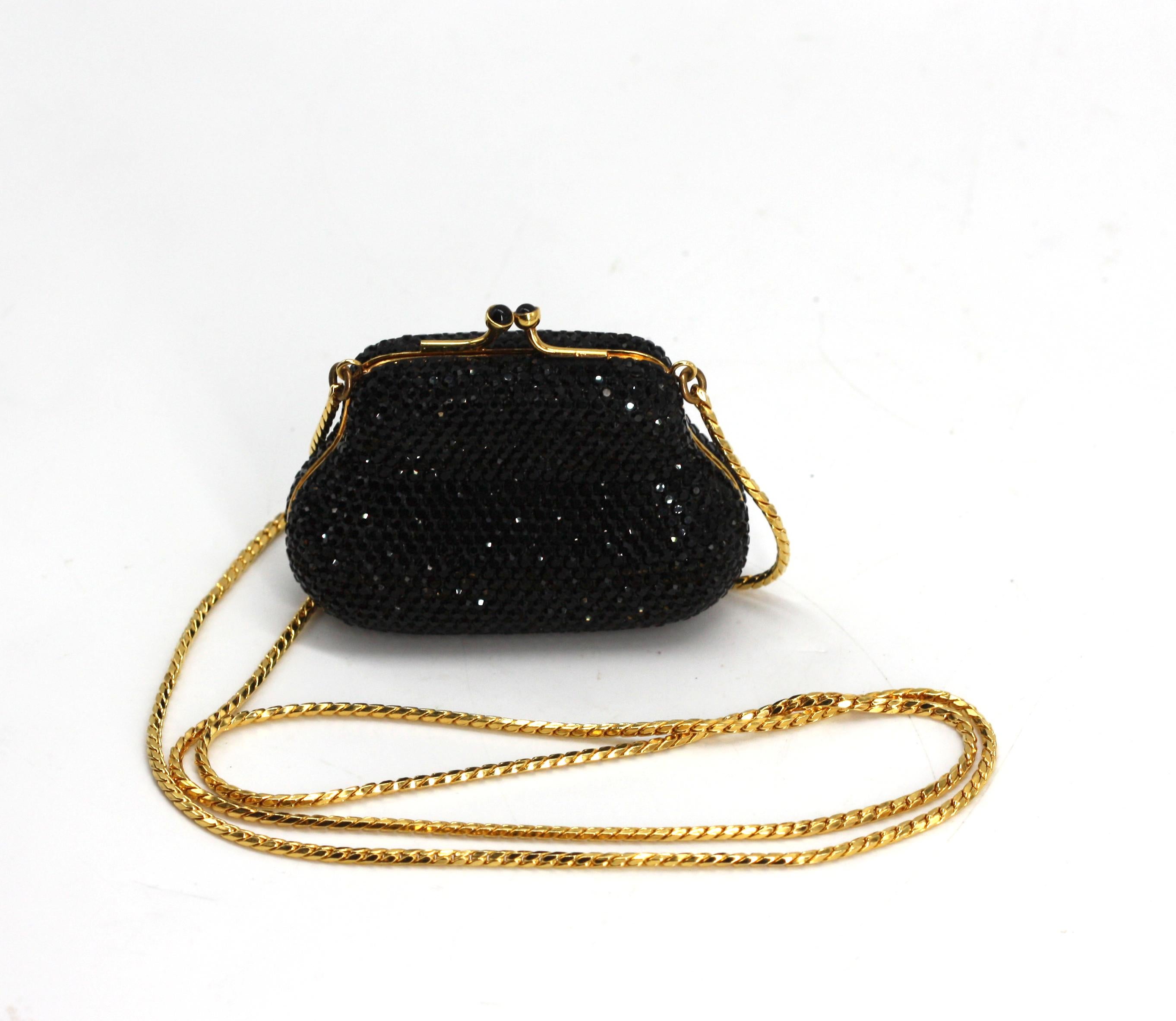Judith Leiber Black Minaudiere Change Purse For Sale 1