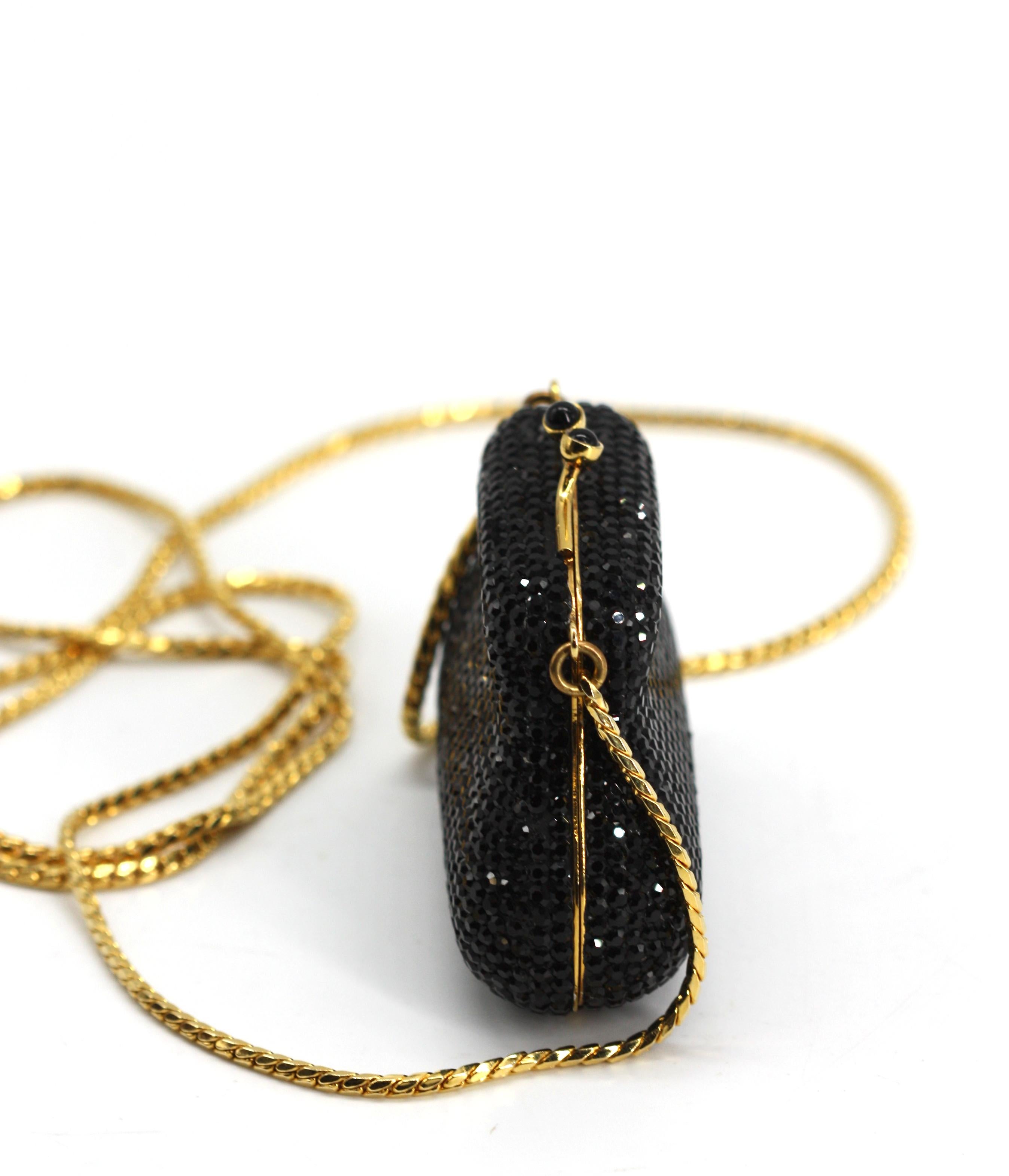 Judith Leiber Black Minaudiere Change Purse For Sale 2