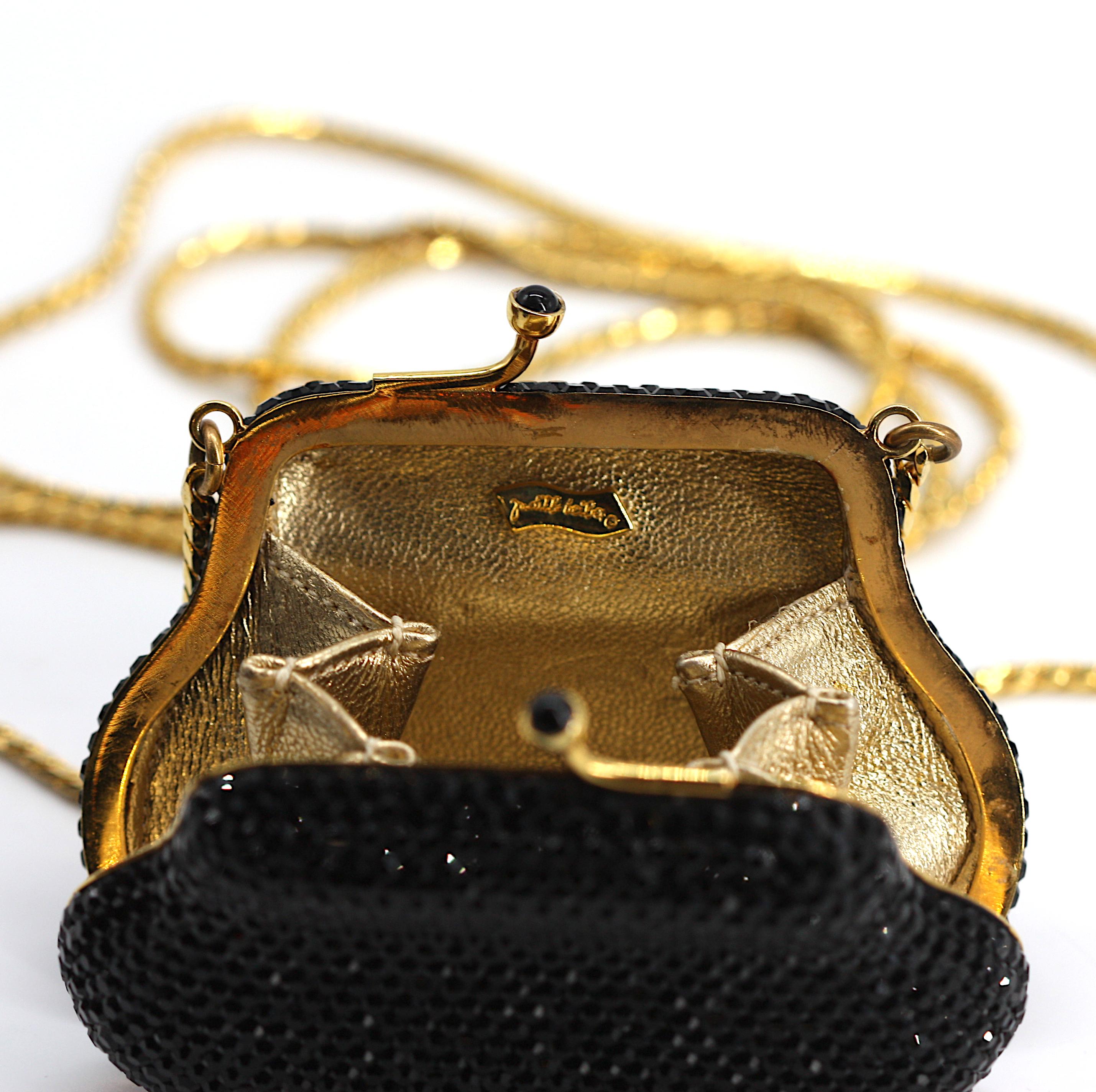 Judith Leiber Black Minaudiere Change Purse For Sale 3