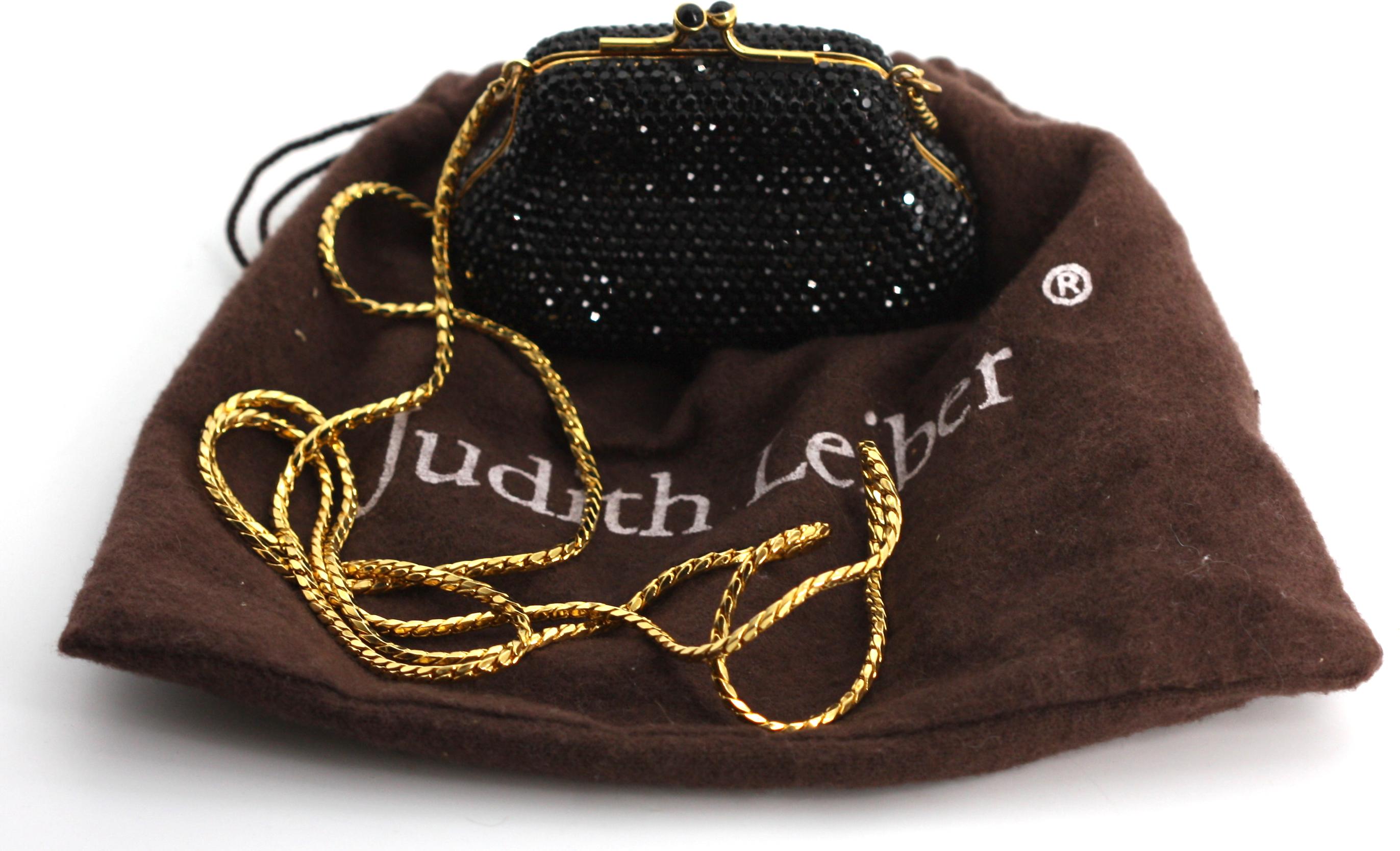 Judith Leiber Black Minaudiere Change Purse For Sale 4