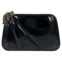 Judith Leiber Black Patent Leather Clutch