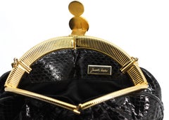 Judith Leiber Black Snakeskin Handbag