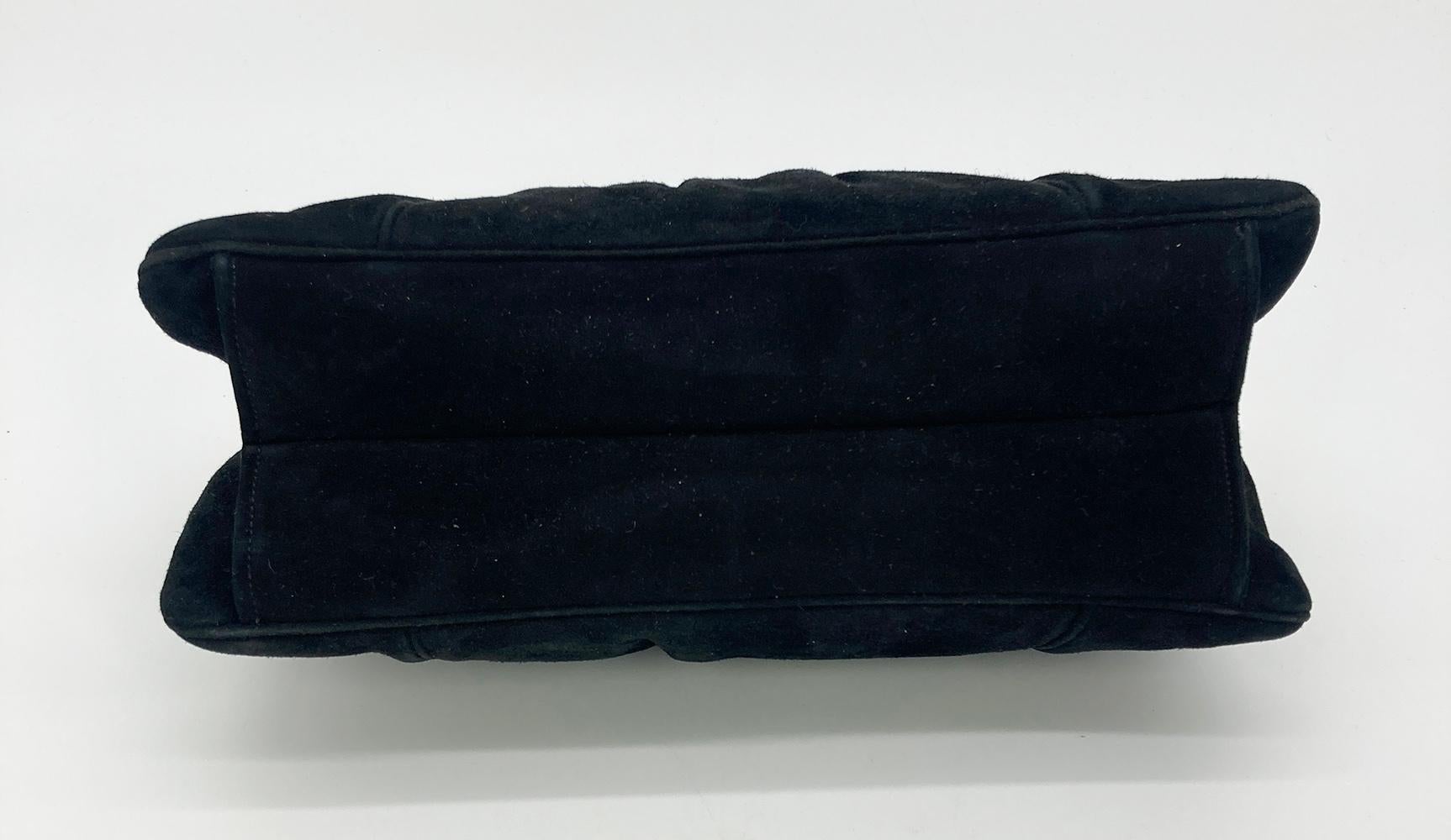 Judith Leiber Black Suede Gemstone Top Clutch For Sale 4