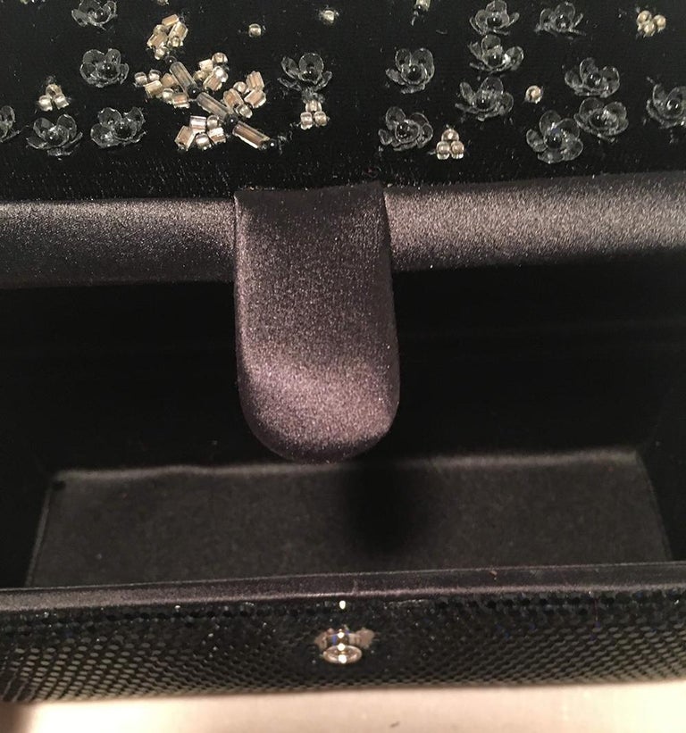 Judith Leiber Black Velvet Beaded Swarovski Crystal Two Way Evening Bag ...