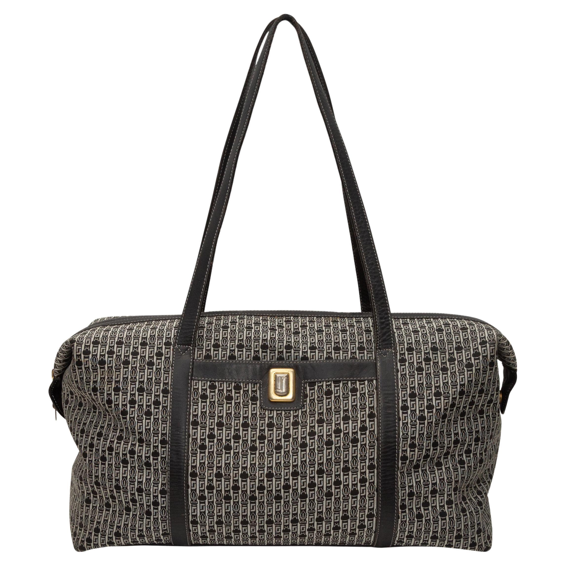 Vintage Chanel Black Lambskin Quilted Leather Tote Bag Gold CC Logo at