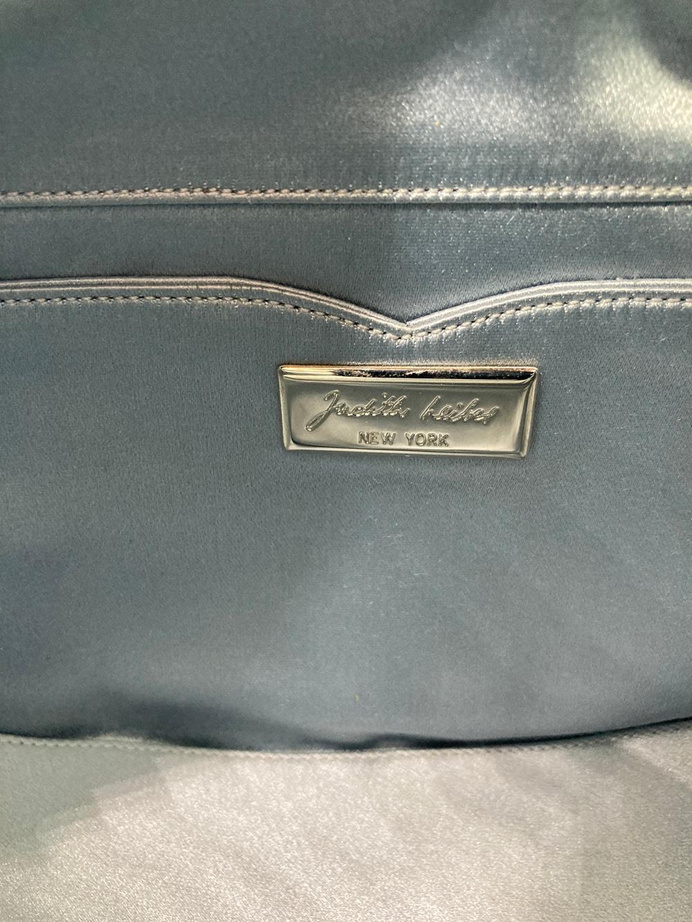 Judith Leiber Blue Lizard Crystal Accent Handbag For Sale 10