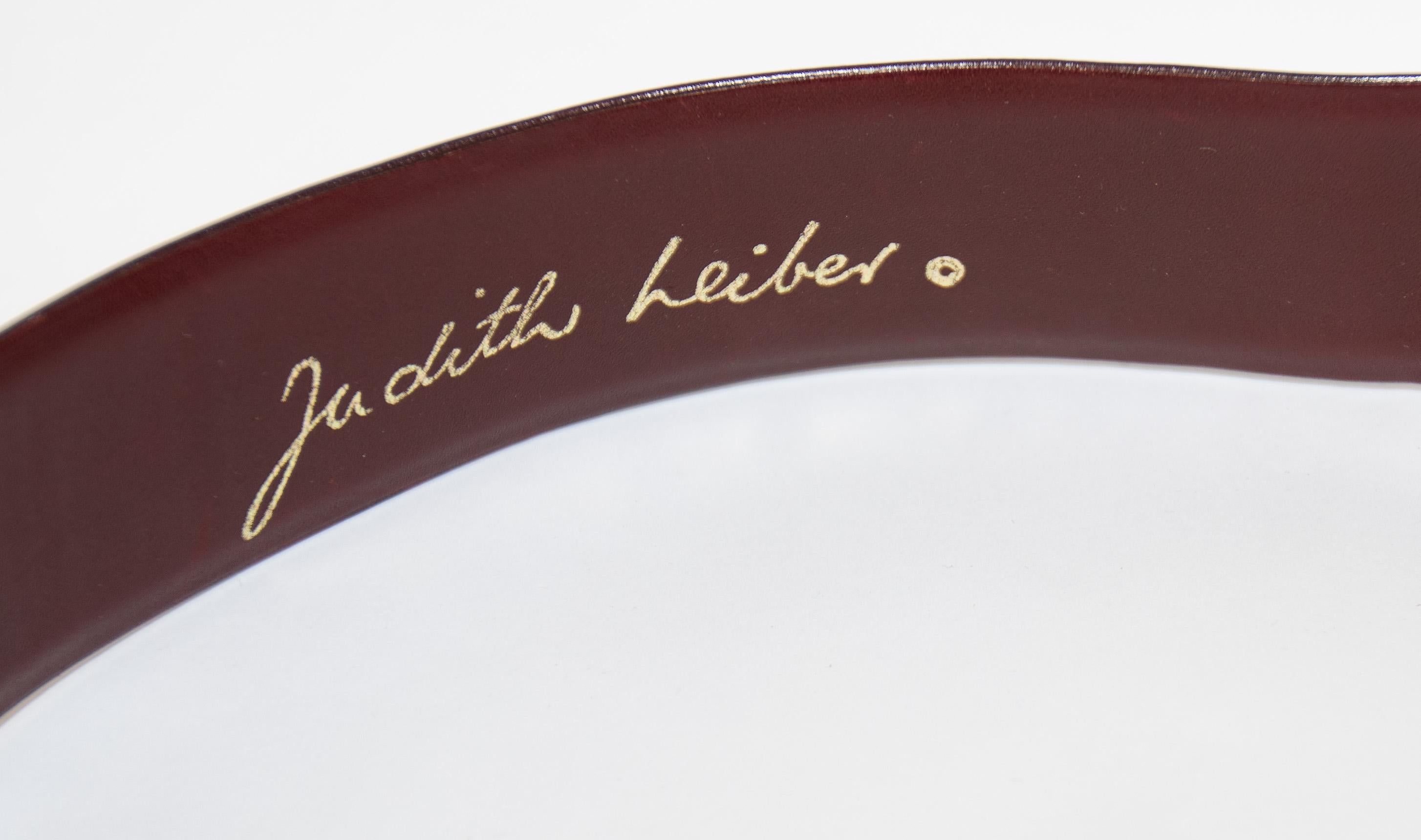 Judith Leiber Brown Leather Belt 1980's 3