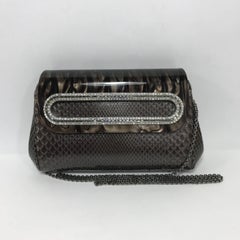 Judith Leiber Brown Python Cross Body Bag