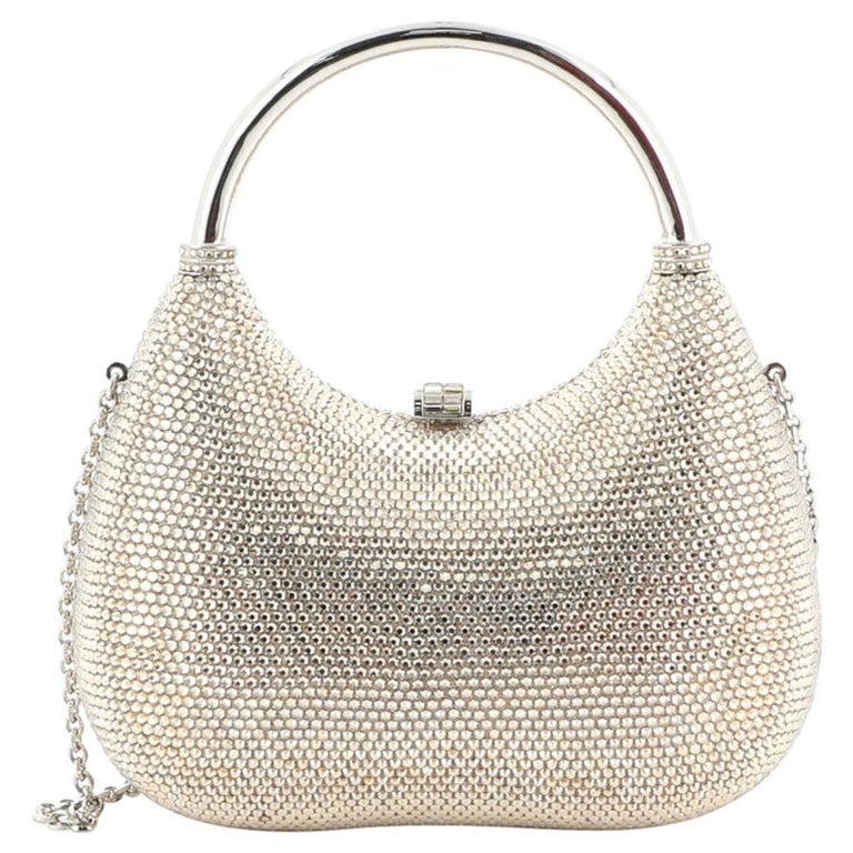Judith Leiber Chain Handle Minaudiere Crystal Small at 1stDibs