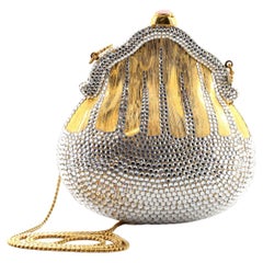 Judith Leiber Chatelaine Minaudiere Metal with Crystal Small