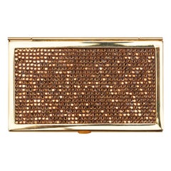 Judith Leiber Cocoa & Gold-Tone Judith Leiber Metal & Rhinestone Card Case