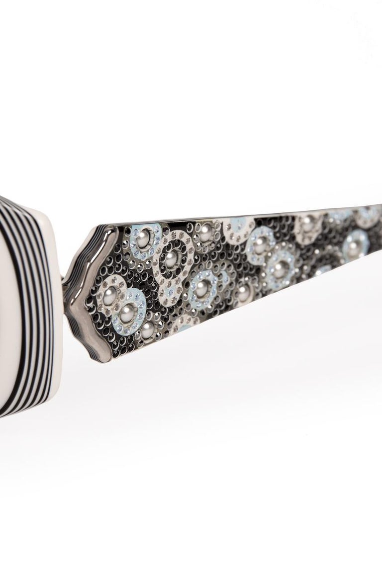 Judith Leiber Couture White and Black Crystal and Pearl  display picture 1