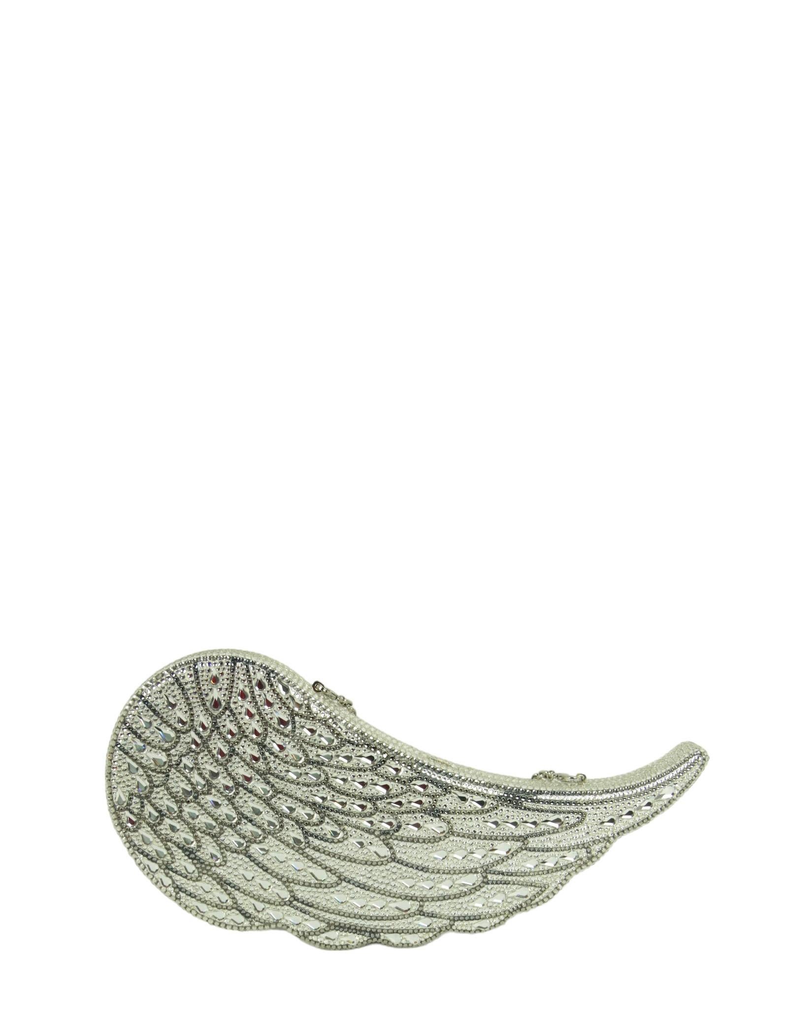 Judith Leiber Crystal Angel Wing Minaudiere Clutch Bag In Excellent Condition In New York, NY