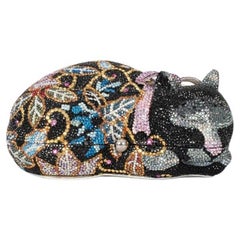 Judith Leiber Crystal Cat Minaudière Clutch