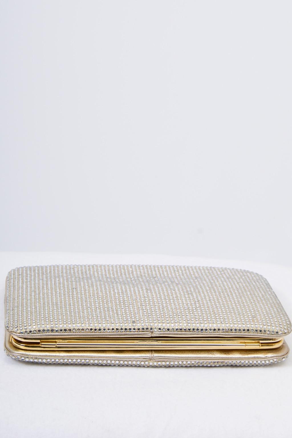 Brown Judith Leiber Crystal Convertible Clutch For Sale