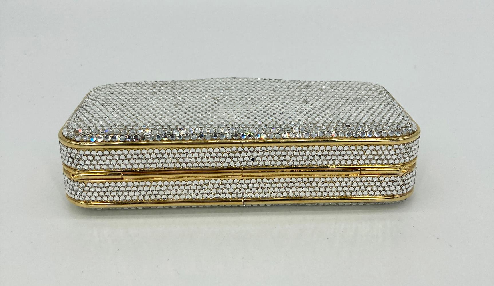 Judith Leiber Crystal Curved Top Small Minaudiere In Excellent Condition In Philadelphia, PA