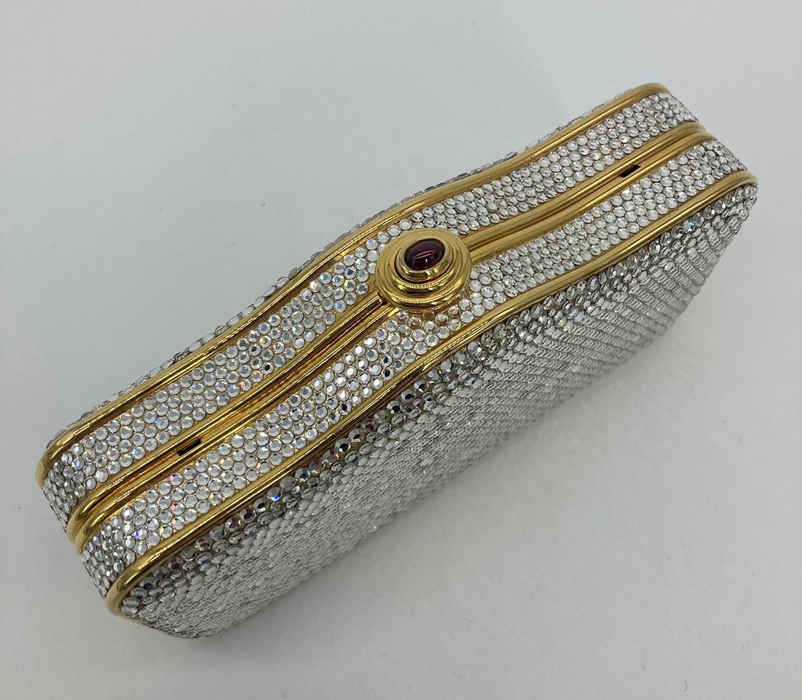 Women's Judith Leiber Crystal Curved Top Small Minaudiere