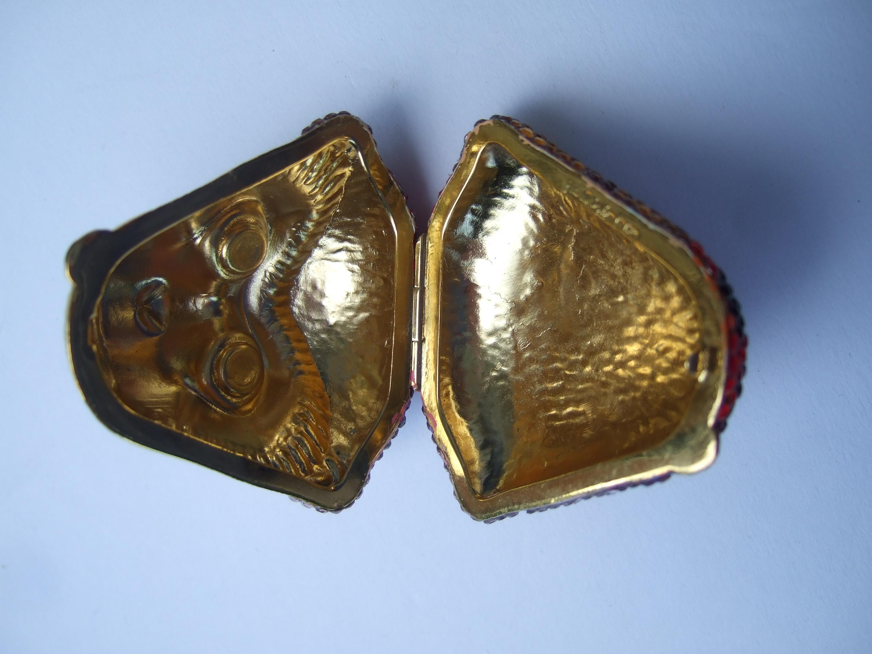 Judith Leiber Crystal Glass Jeweled Tiny Hinged Monkey Pill Box c 1980s For Sale 13