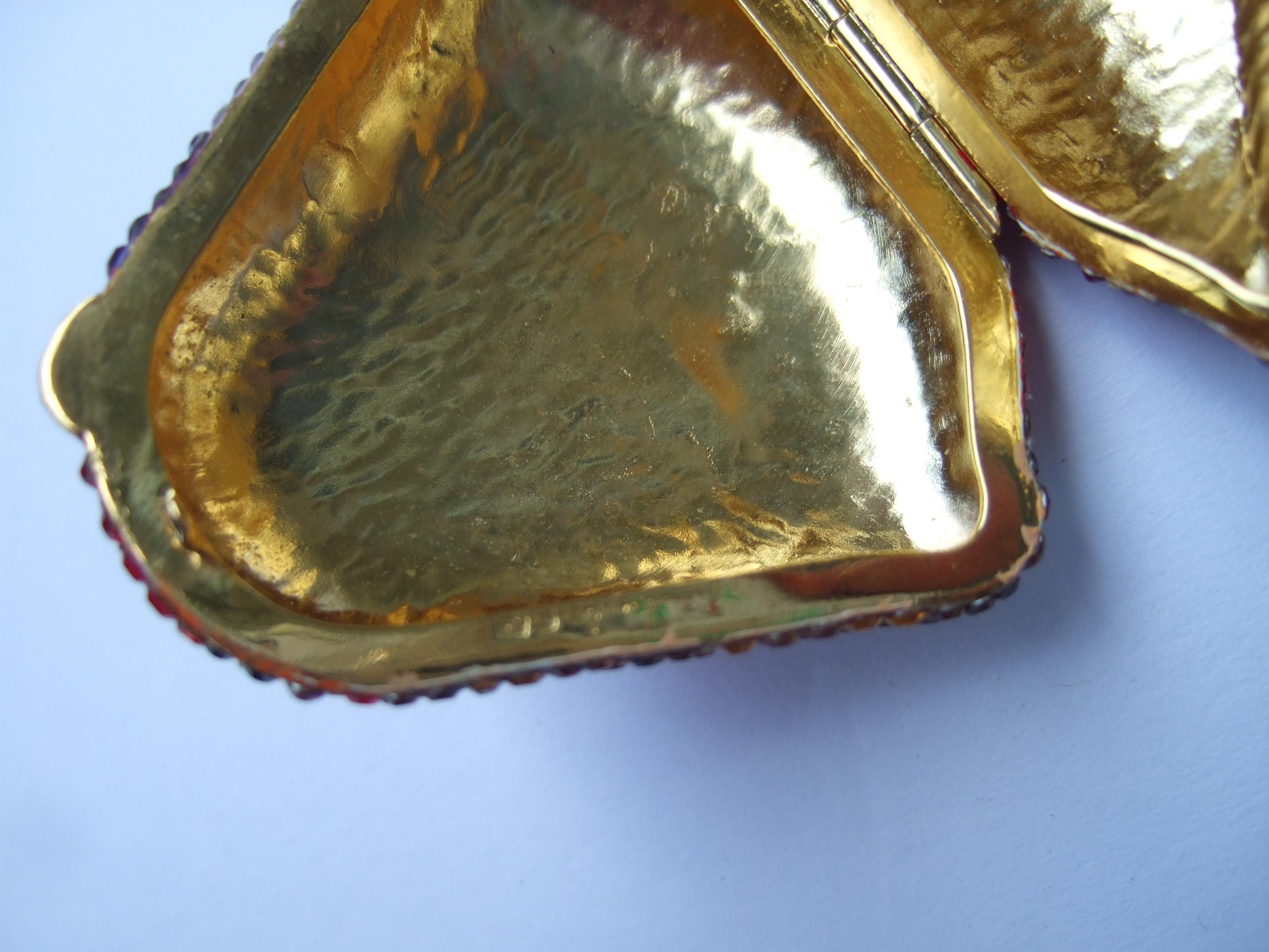 Judith Leiber Crystal Glass Jeweled Tiny Hinged Monkey Pill Box c 1980s For Sale 12