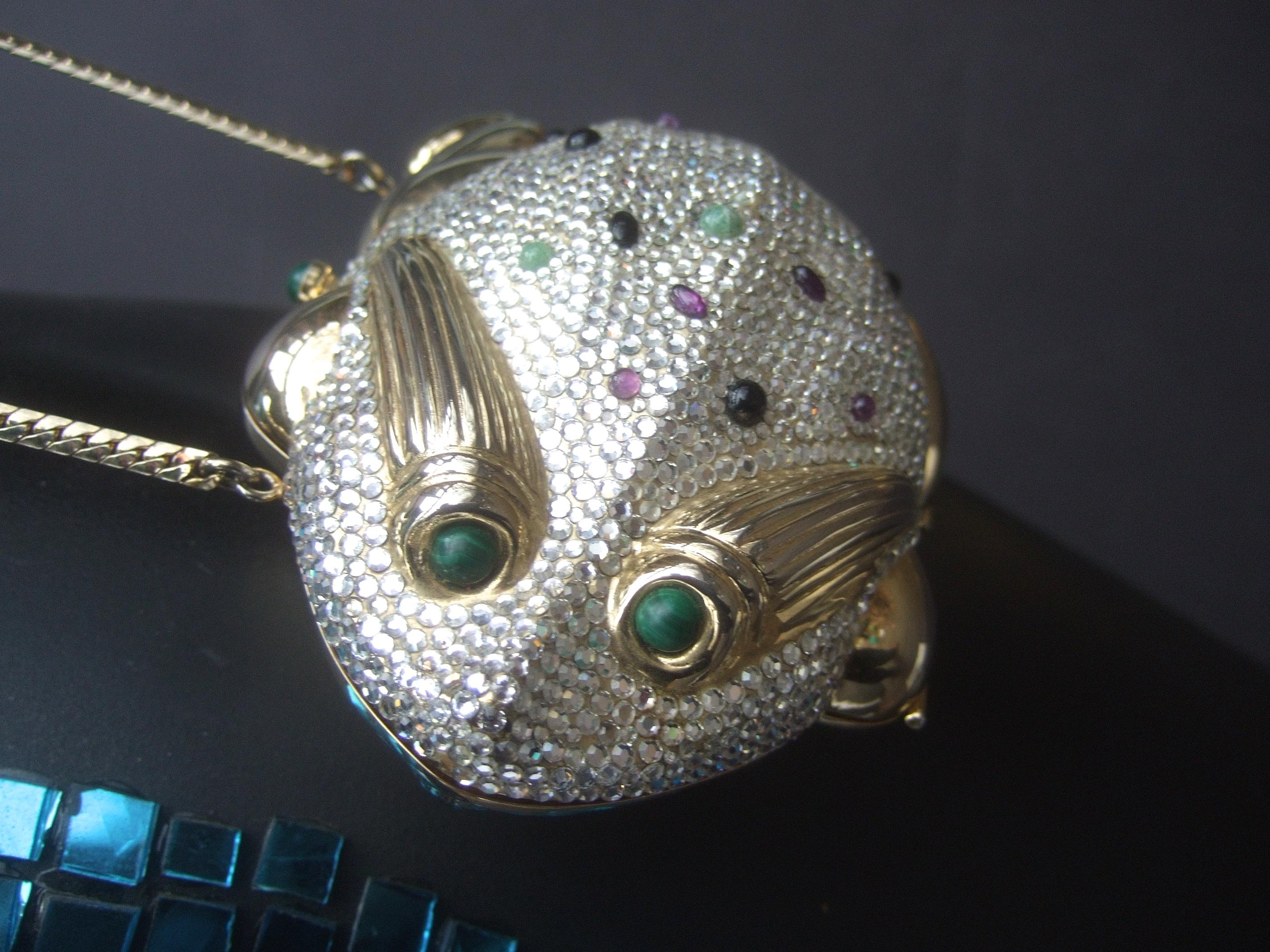 Judith Leiber Crystal Jeweled Frog Minaudière c 1980s For Sale 7