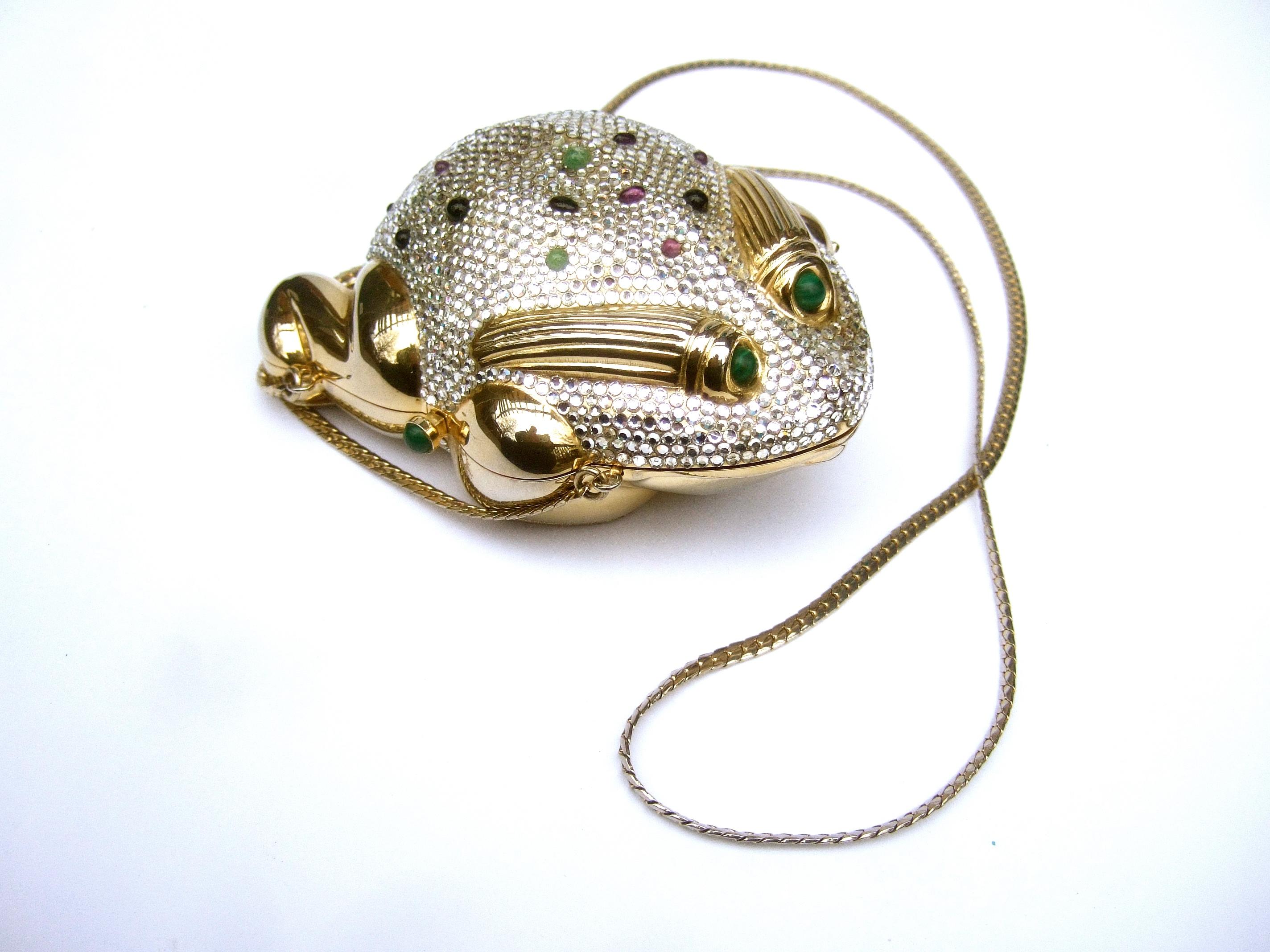 Judith Leiber Crystal Jeweled Frog Minaudière c 1980s For Sale 10