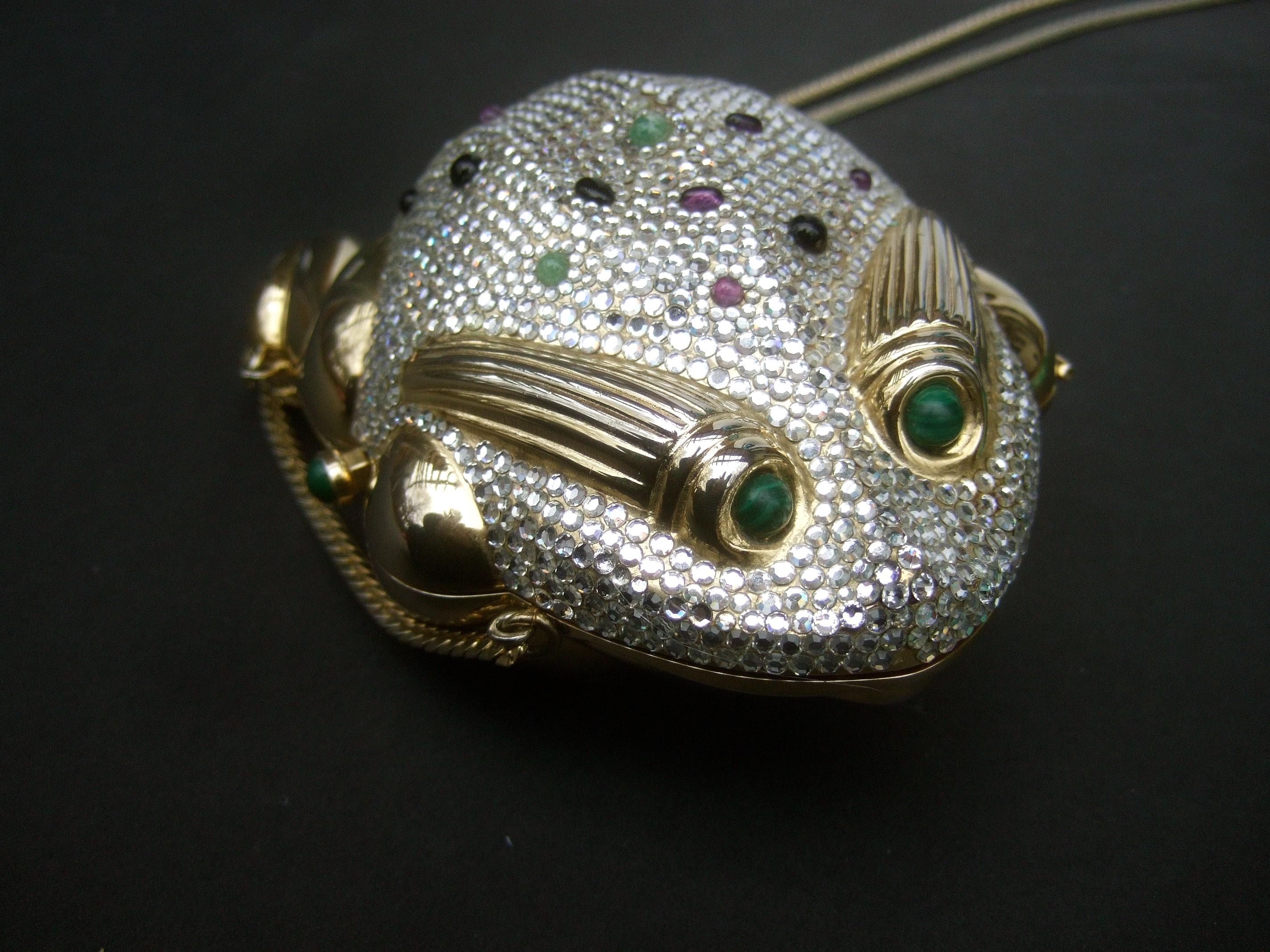 Judith Leiber Crystal Jeweled Frog Minaudière c 1980s 2