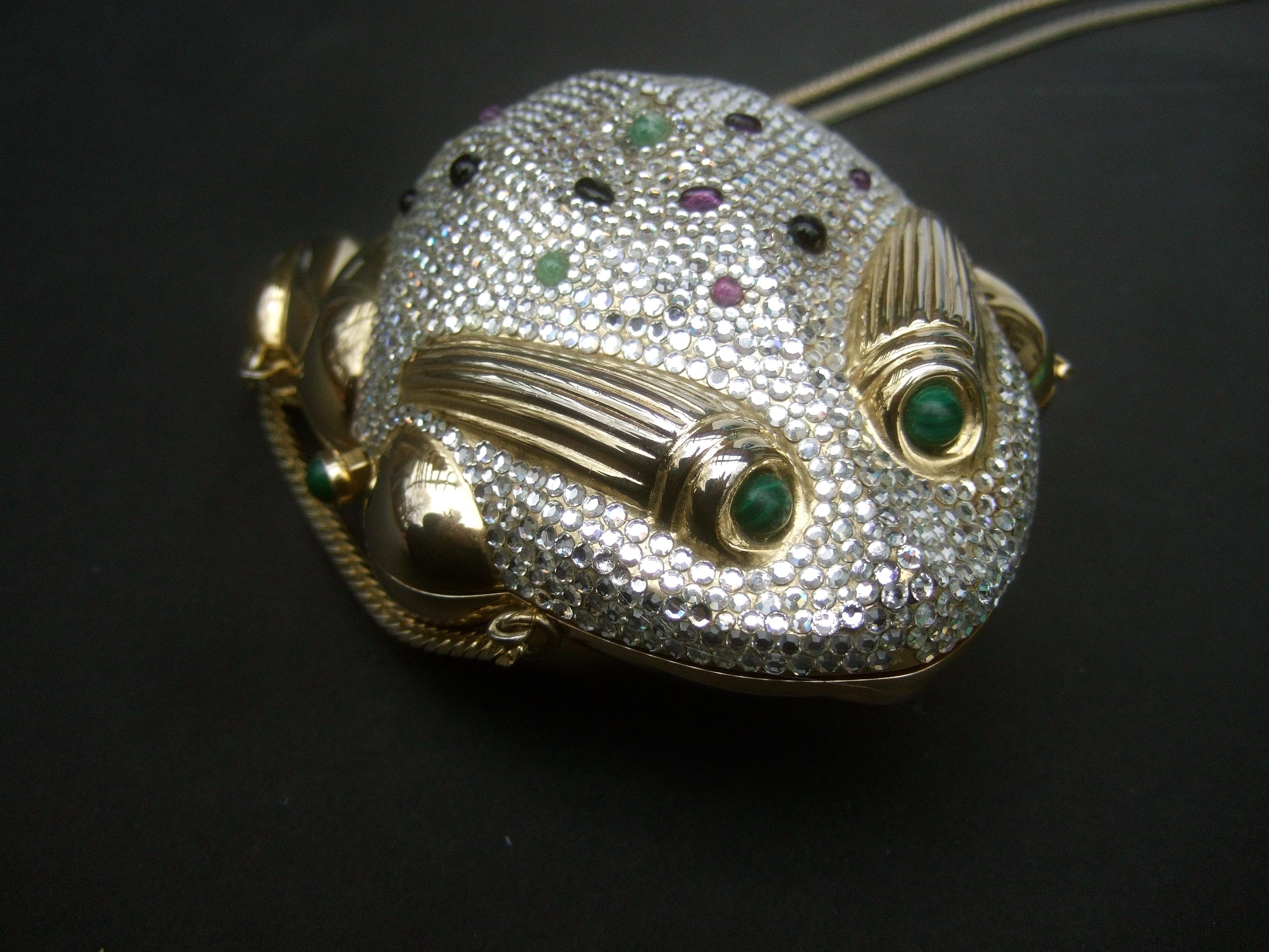 Judith Leiber Crystal Jeweled Frog Minaudière c 1980s For Sale 2