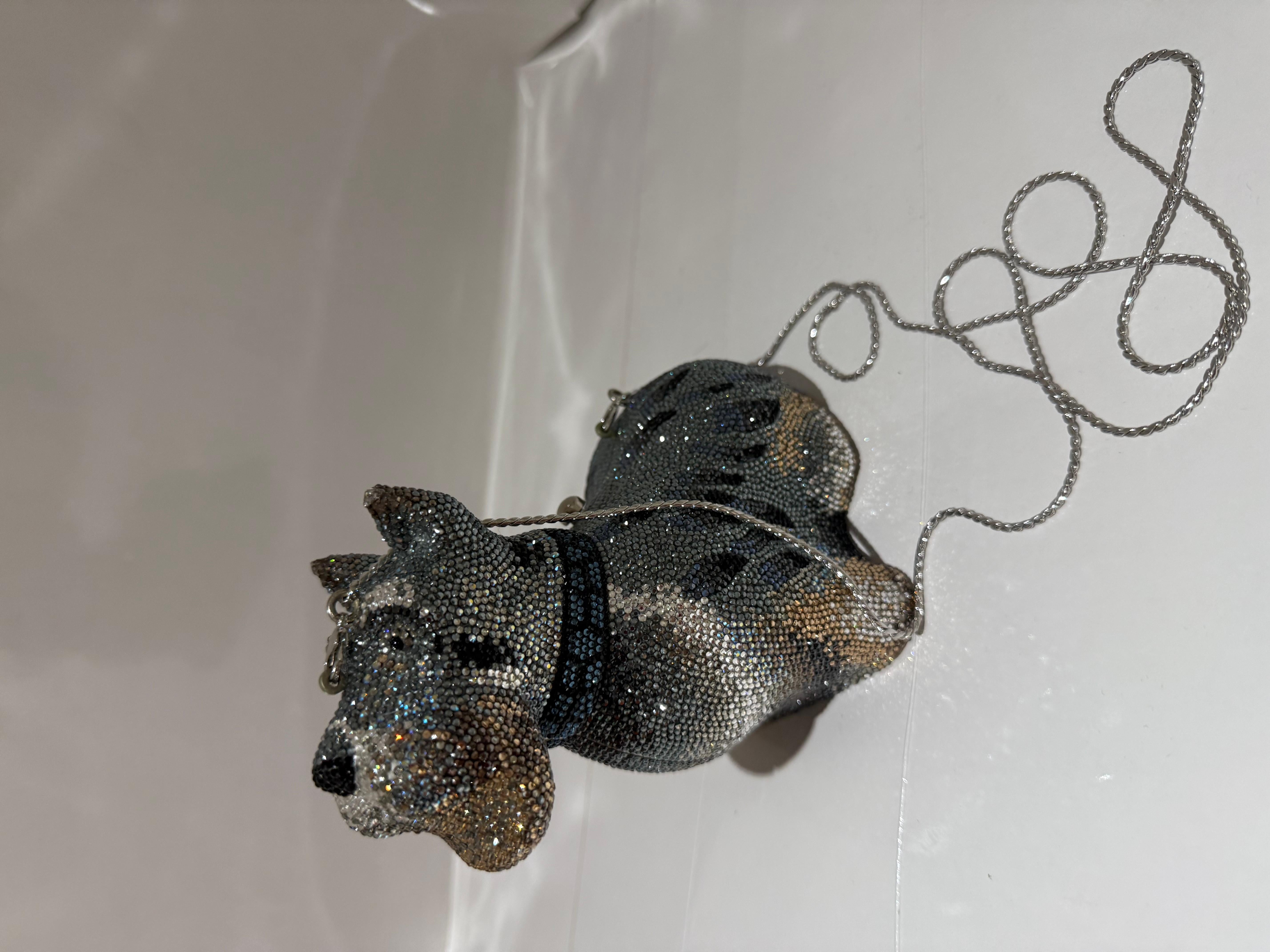 JUDITH LEIBER Crystal Terrier Minaudiere Clutch For Sale 4