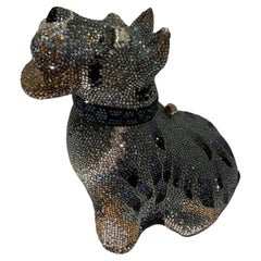 JUDITH LEIBER Crystal Terrier Minaudiere Clutch