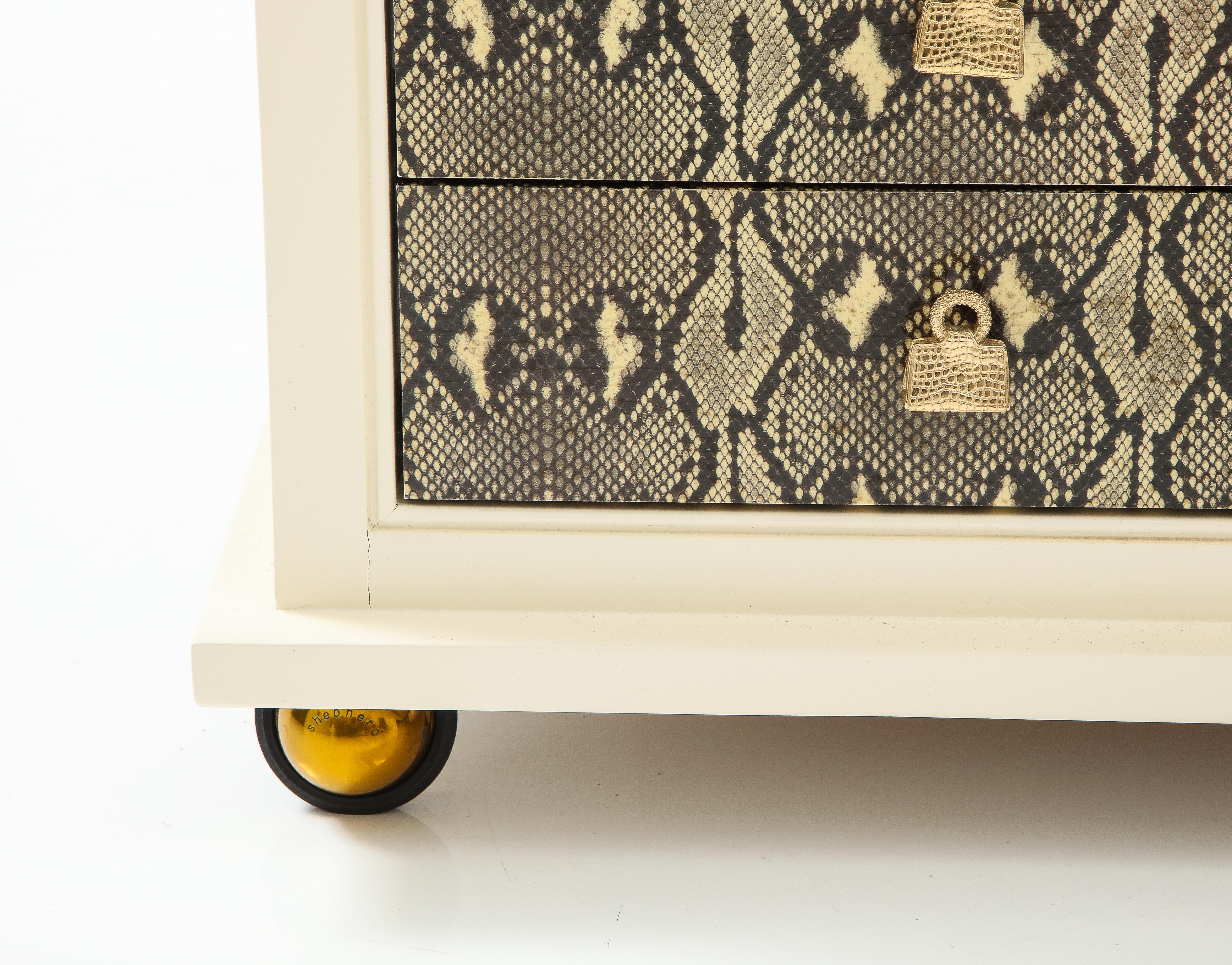 Judith Leiber Custom Designed Snakeskin Cabinet. For Sale 5