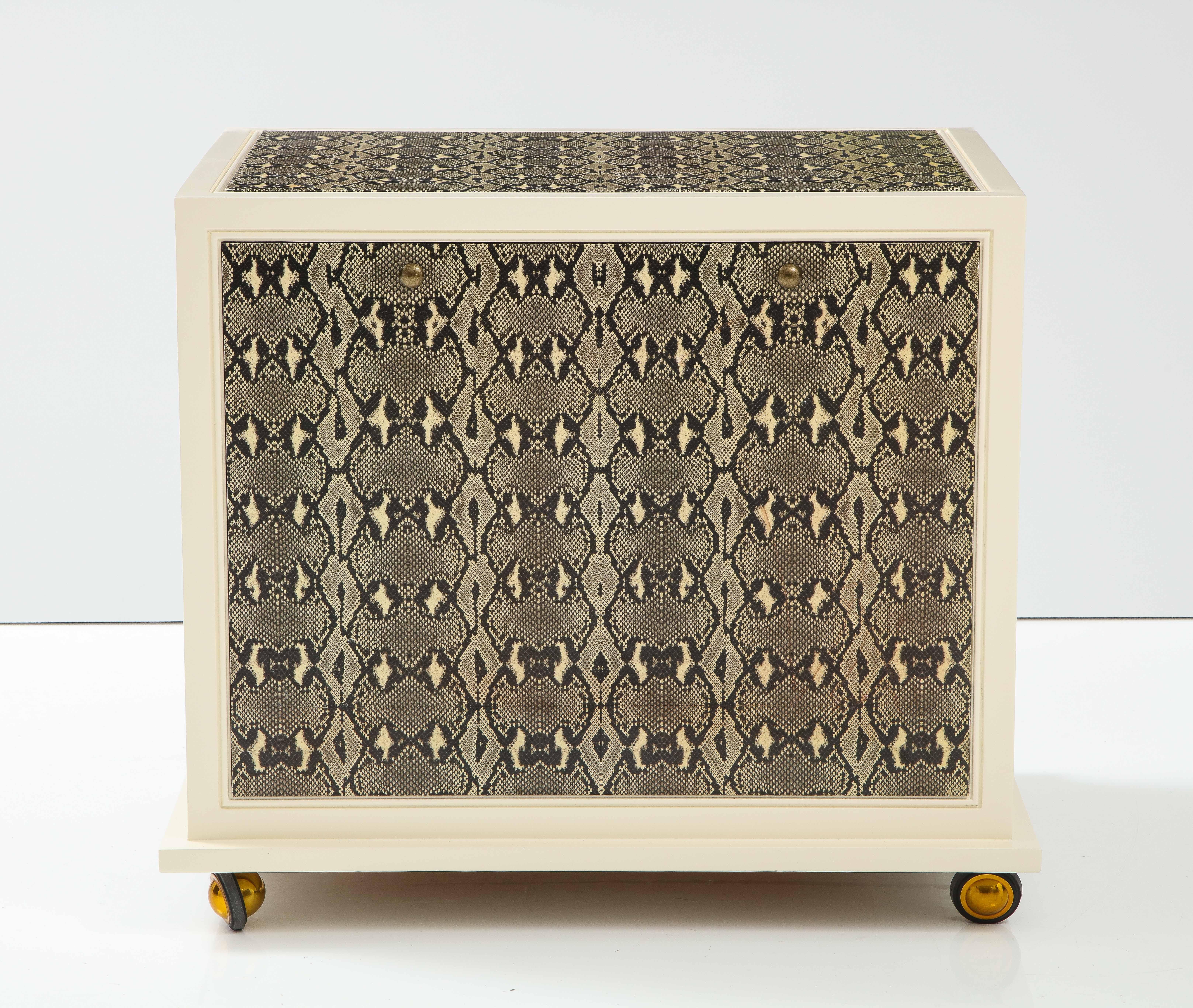 Judith Leiber Custom Designed Snakeskin Cabinet. For Sale 6