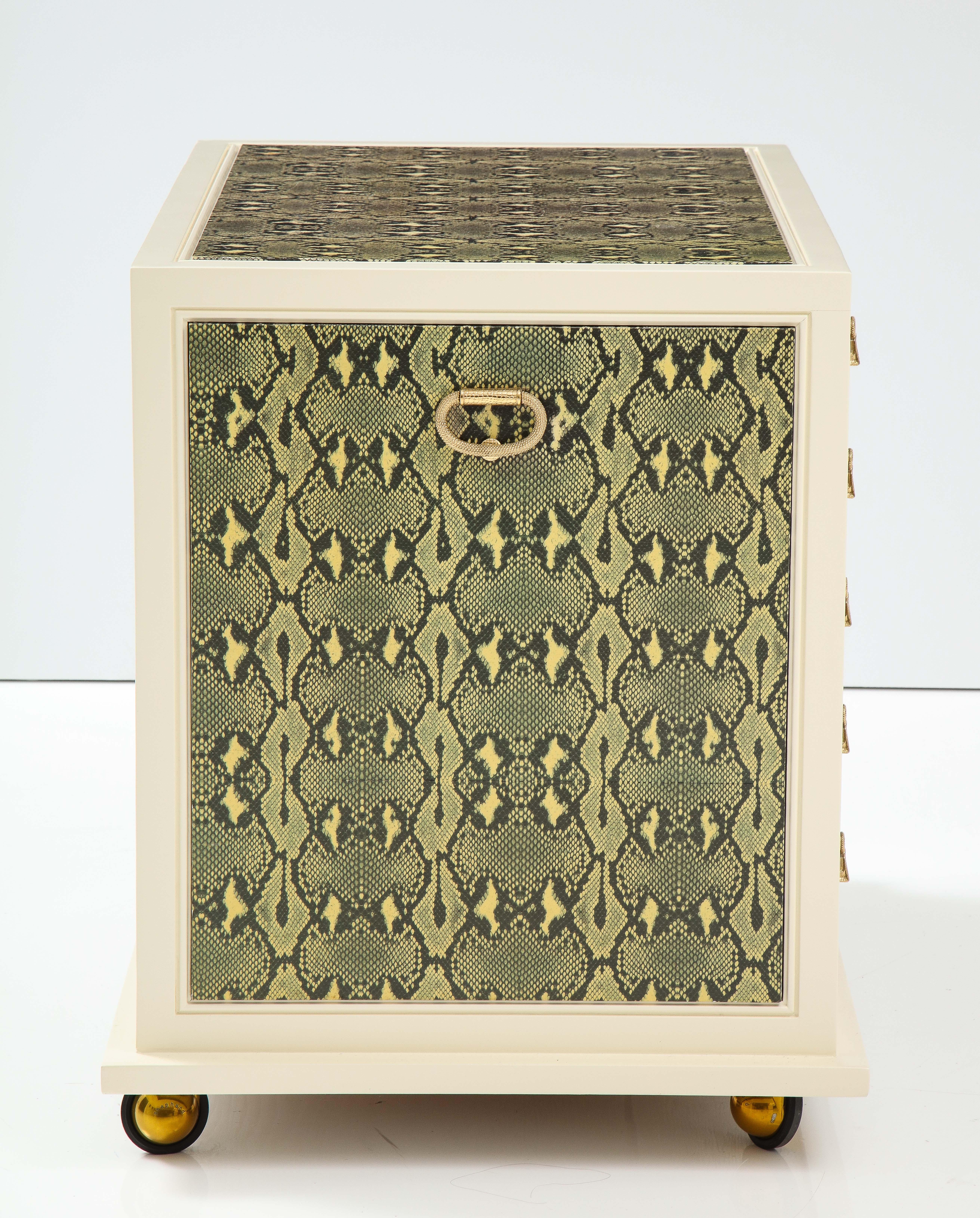 Judith Leiber Custom Designed Snakeskin Cabinet. For Sale 2
