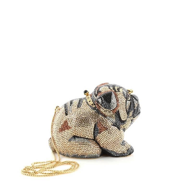 Judith Leiber Dog Minaudiere Crystal Small In Good Condition In NY, NY