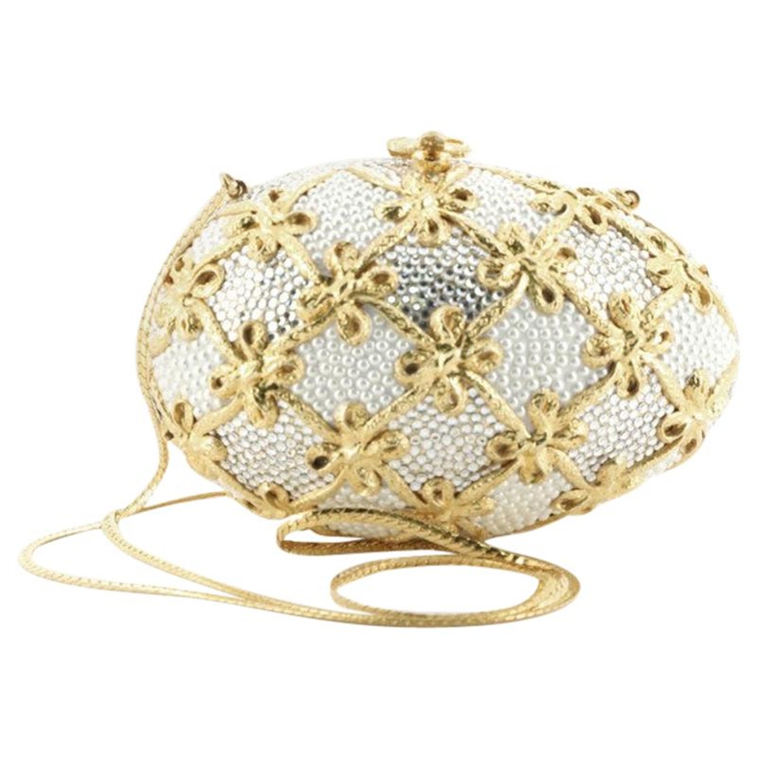 Judith Leiber Faberge Original Flower Museum Egg Minaudiere Clutch Shoulder  Bag
