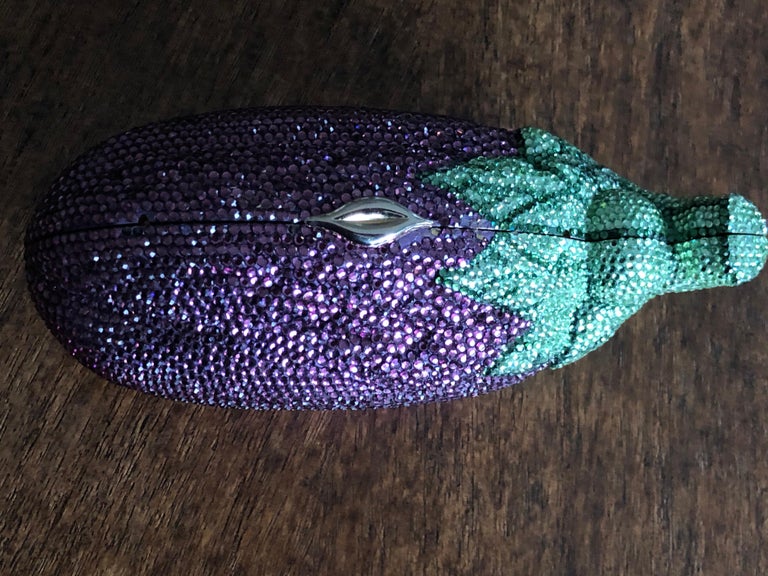 Judith Leiber Eggplant Jeweled Minaudiere For Sale at 1stDibs eggplant purse eggplant shaped purse judith leiber eggplant purse