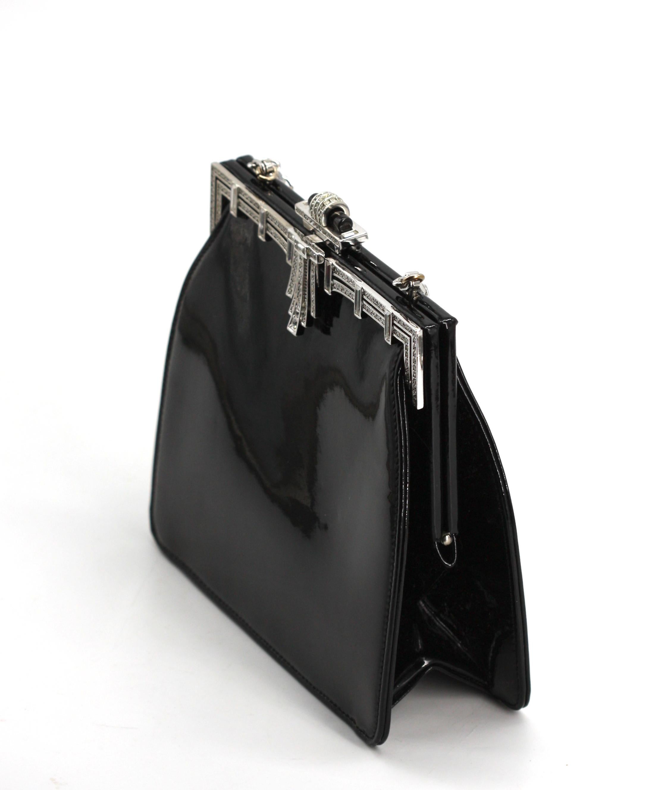 Bolso de noche Judith Leiber de piel Patton montado con diamantes de imitación en Bueno estado para la venta en West Palm Beach, FL