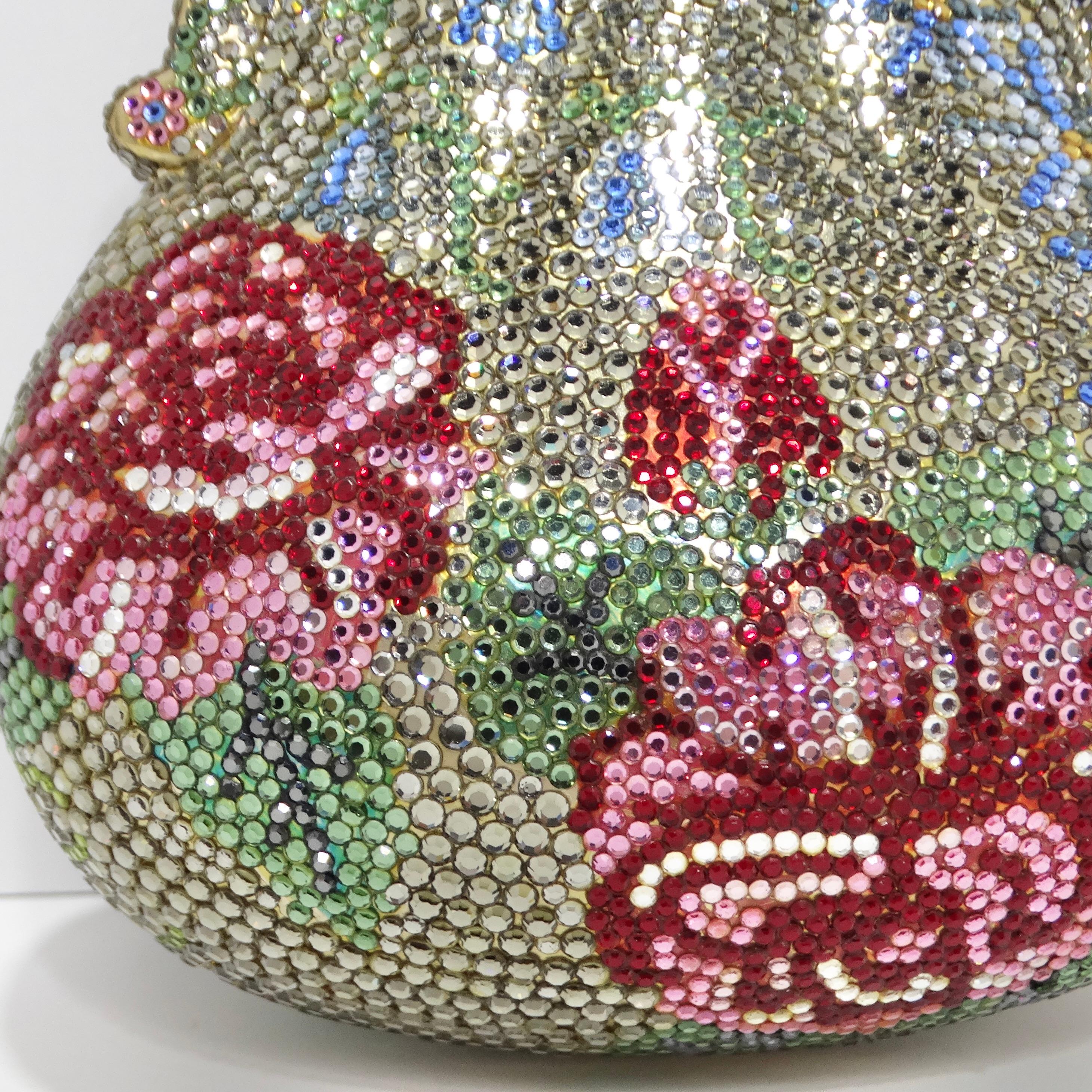 Judith Leiber Floral Châtelaine Minaudière Bag In Excellent Condition For Sale In Scottsdale, AZ